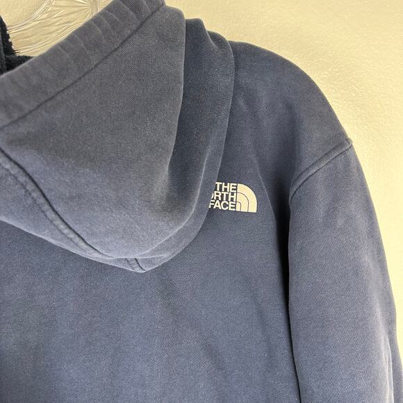 The North Face Mens Pullover Hoodie Size XL Blue Large Half Dome Logo Sweatshirt - Picture 5 of 7